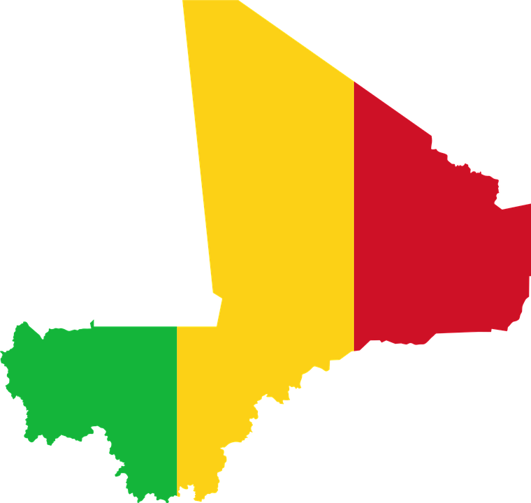 Mali, Flag, Map, Geography, Outline, Africa, Country