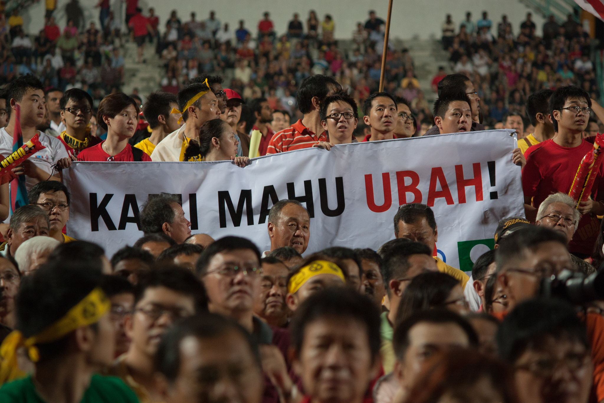 Malaysians participating in a rally to express their desire for change. (Photo: Obtained via a Flickr account. Licensed under Creative Commons.) 