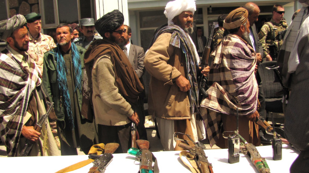 Taliban fighters demobilising in Afghanistan. Photo:  Source of image: Isafmedia (some rights reserved) 